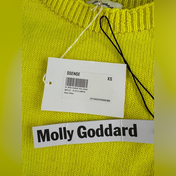 🆕 Molly Goddard Ayla Jumper Lambswool Knit Sweater Neon Yellow XS Retail $580 - Picture 12 of 16